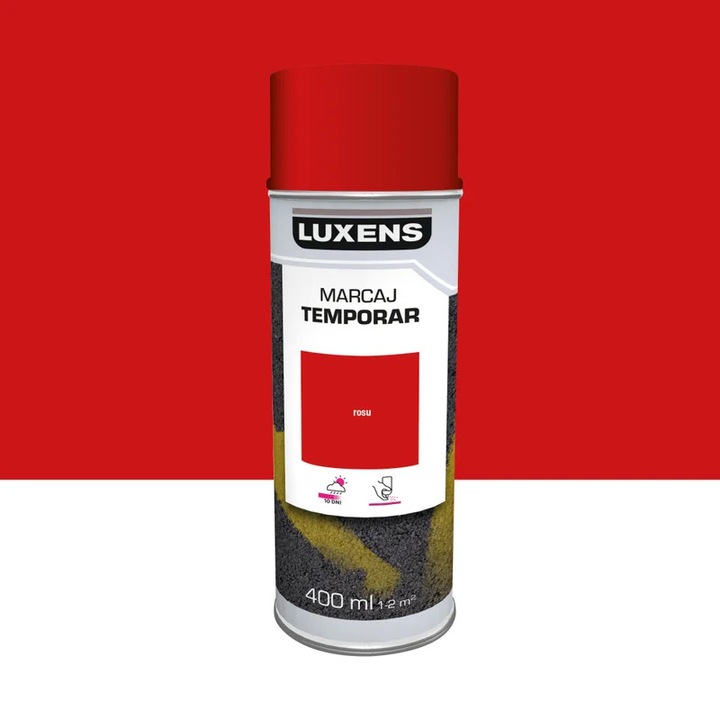 Vopsea spray Luxens, pentru marcaj temporar, rosu, mat, 400 ml