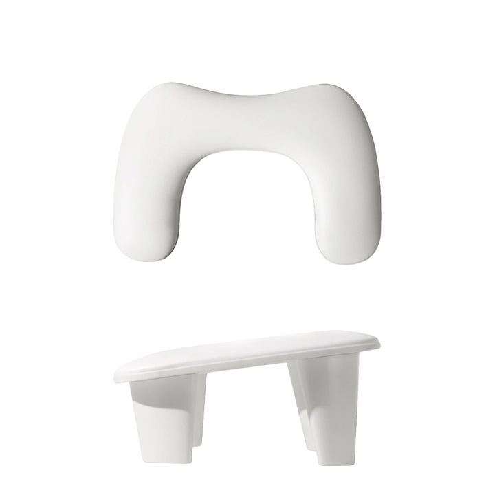 Perna pentru unghii, design ergonomic, alb, dimensiuni U