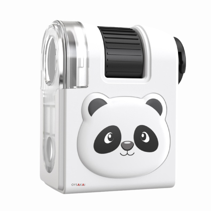 Microscop Portabil pentru Copii, Digital, Conectare Telefon, Iluminare LED, Design Cartoon PANDA Jucarie STEM Educationala
