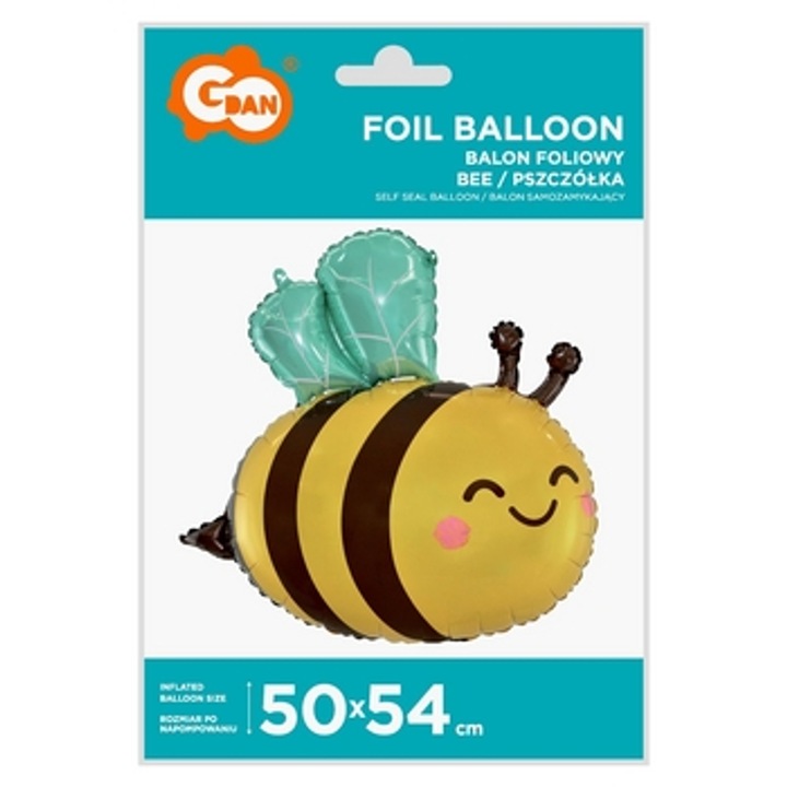 Fólia lufi Méhecske, 50x54 cm, többszínű, 1 db-os készlet.