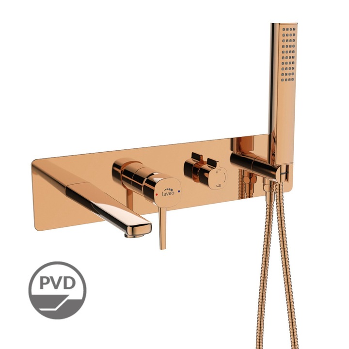 Baterie sanitara subterana Laveo Pola, rozowe zloto, 188mm, set complet