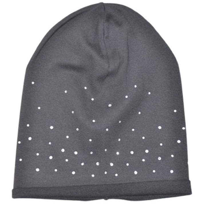 Caciula din bumbac, pentru fete, Mini Junior, CA1003N2, Negru 54-56 CM