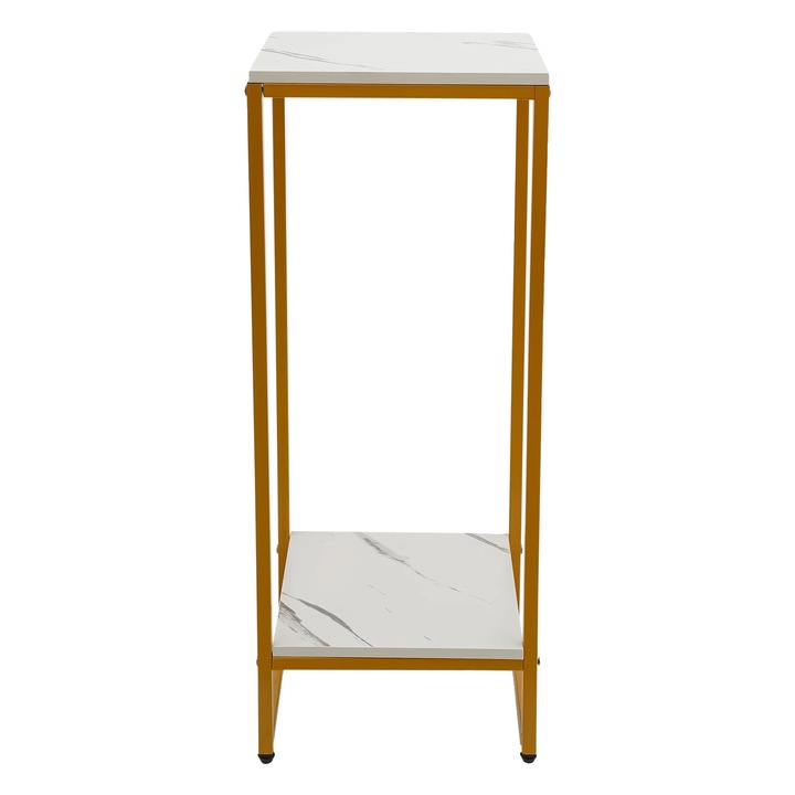 Suport pentru plante, design modern minimalist, auriu si alb, 11.89x11.89x29.53in