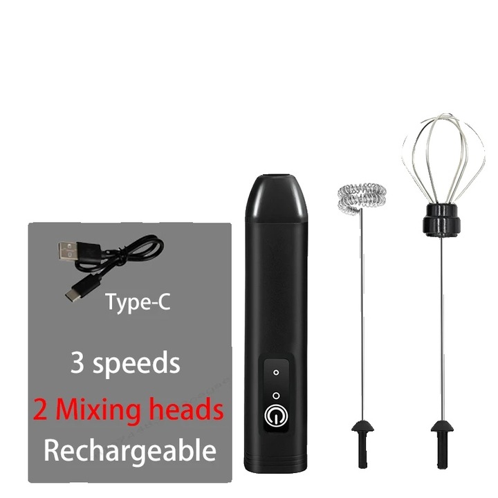 Mixer electric de spumare, D03-2IN1-B, design usor, dimensiuni compacte