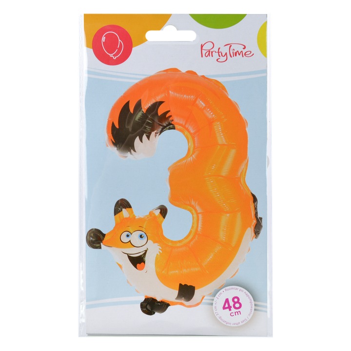 Fólia lufi 3, Party Time, többszínű, 48x37cm, parti szett