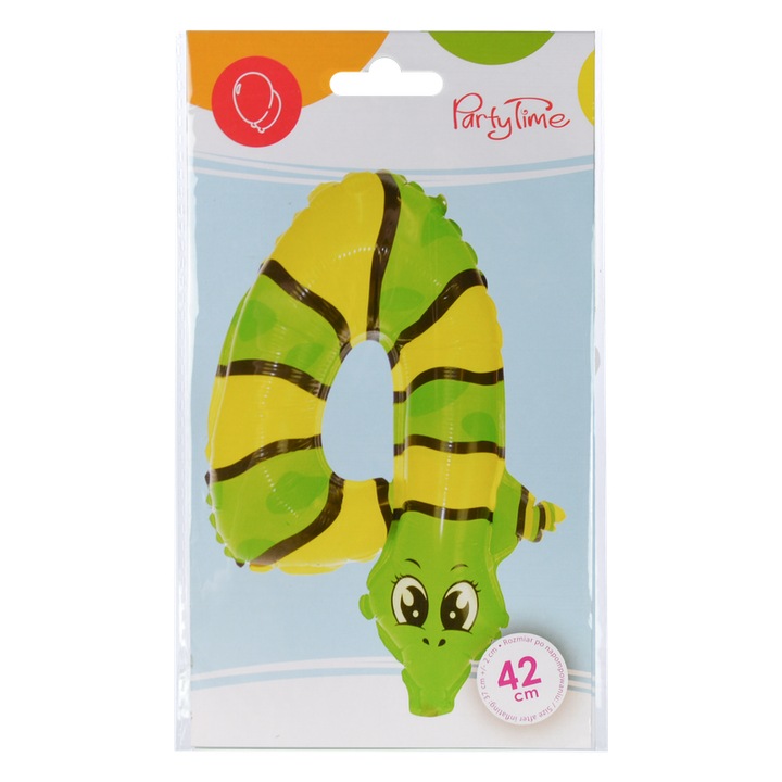 Fólia lufi 4, Party Time, többszínű, 42x37cm, szett