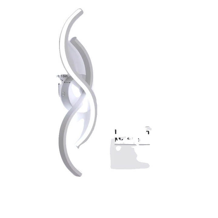 LED fali lámpa, modern design, fehér 6500K, 220V, felületre szerelhető