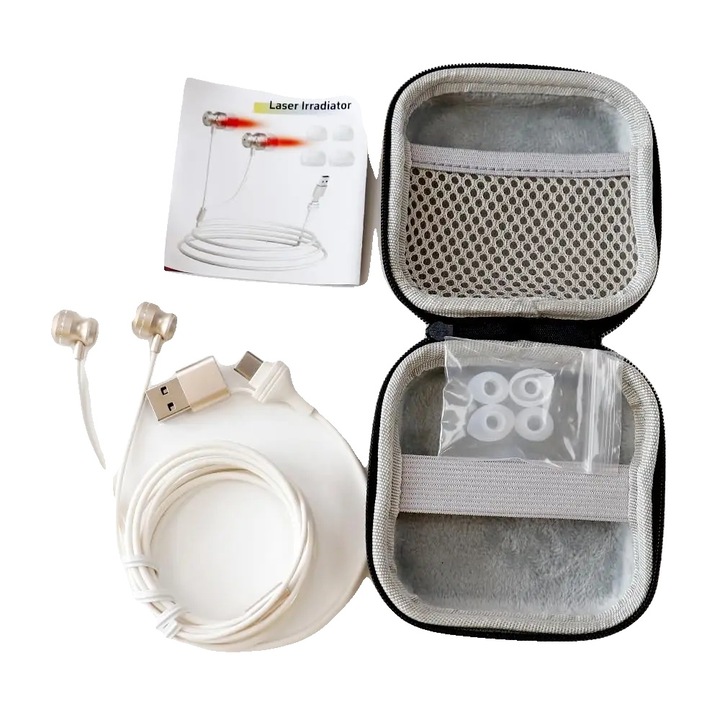 Dispozitiv terapie cu lumina rosie, design portabil, compatibilitate dual-port