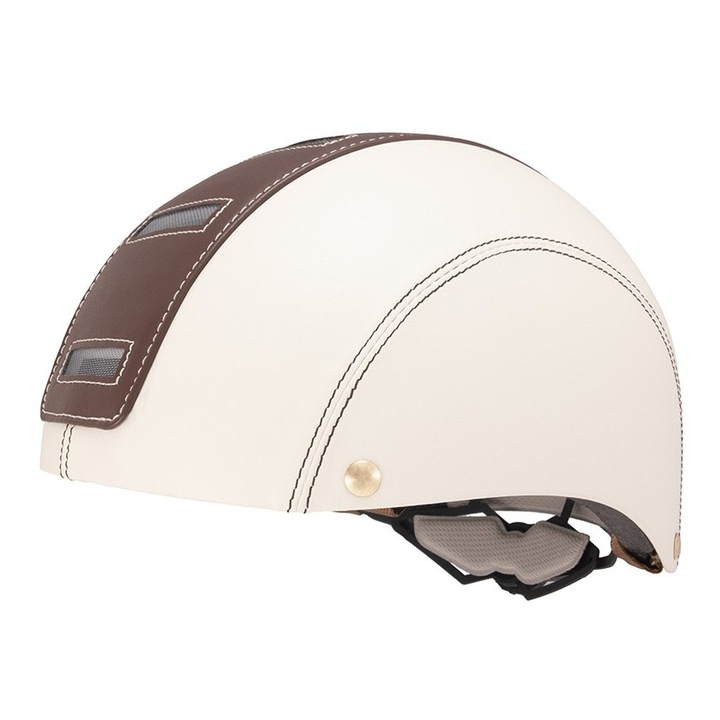 Casca de bicicleta HALO Cream si Chocolate cu lumina spate - L