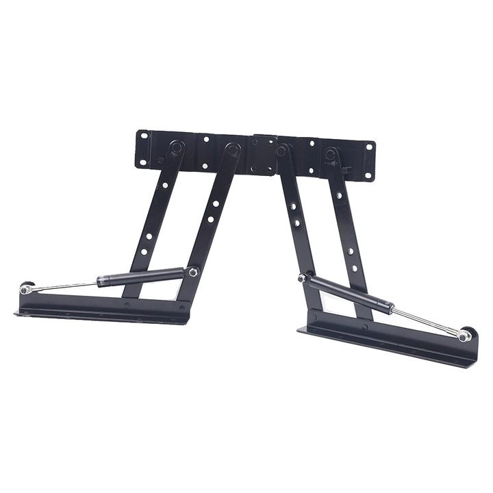 Suport pentru masa pneumatic, capacitate de incarcare 100 lbs, constructie din otel durabil, negru, set de 2 piese