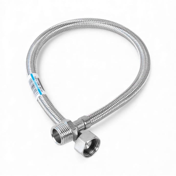 Racord apa inox flexibil 1/2x1/2, 50cm+niplu, HYDROTECH