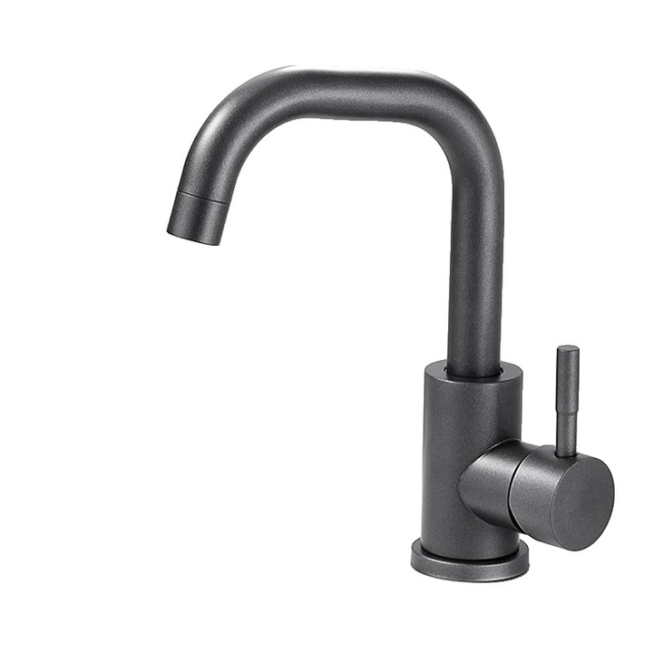 Csaptelep, egykaros, rozsdamentes acél, szürke 7G, mosogatópultra szerelhető