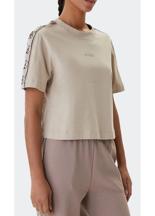 Tricou dama Britney, GUESS, bumbac, bej