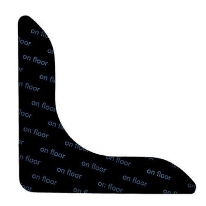 Set 4 tampoane pentru covor, autocolante, antiderapante, negru, 12x12 cm