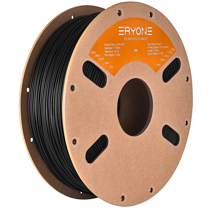 Filament 3D PP, 1.75mm, fekete, fogyóeszköz készlet