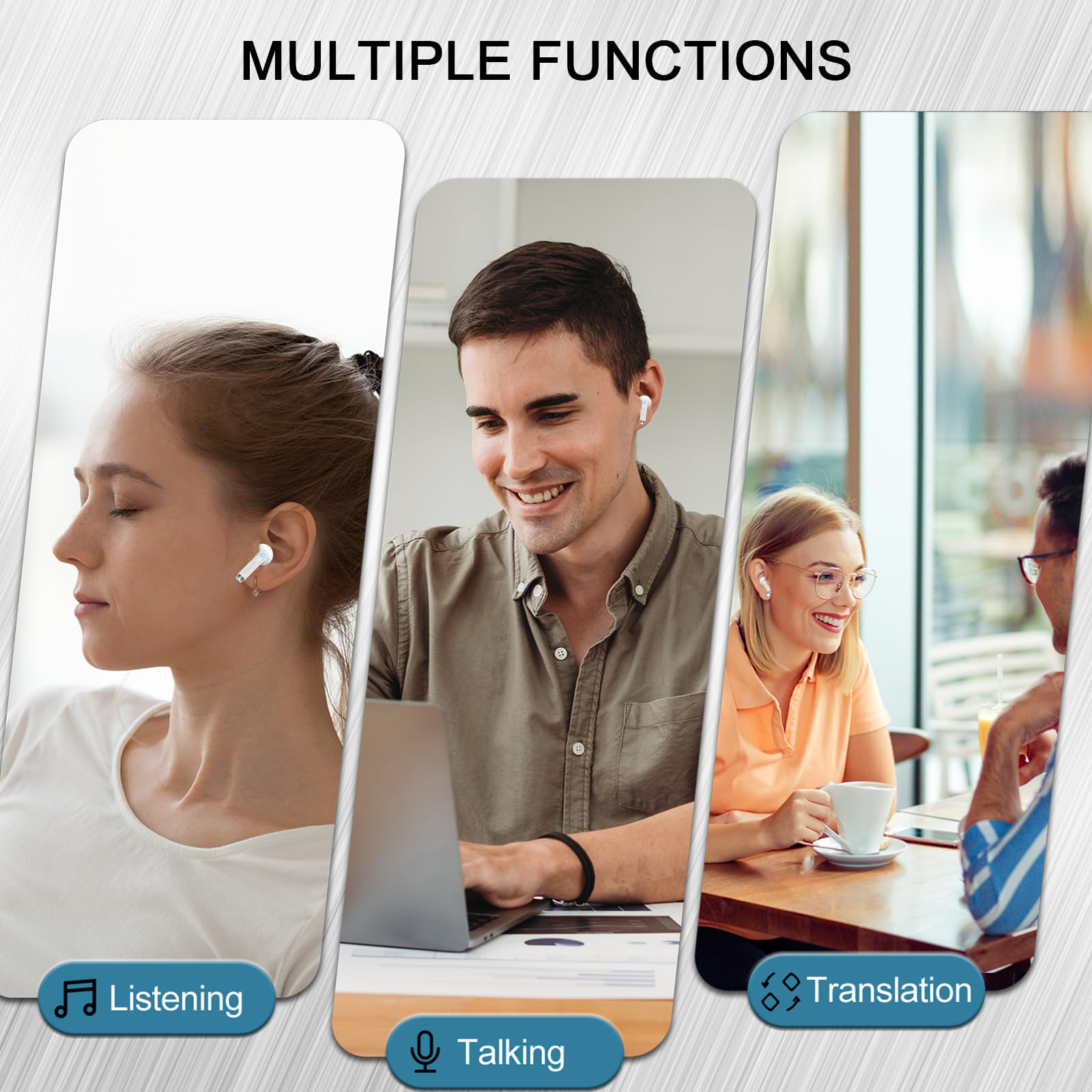 Casti Ai Casti Translator AI 2026 3 in 1, Traducere Vocala 164 Limbi, Bluetooth ...