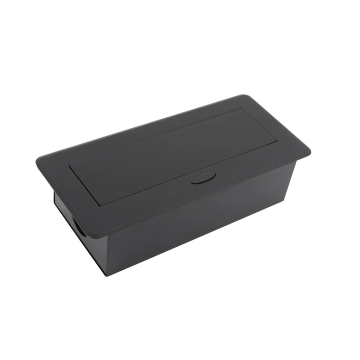 Priza incastrata, USB Type C, cablu 1.8m, neagra