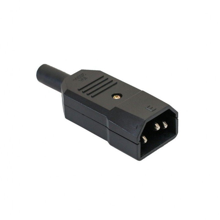 Mufă alimentare AC 3 pini, 250V, 10A, plastic ABS, set 1 bucă