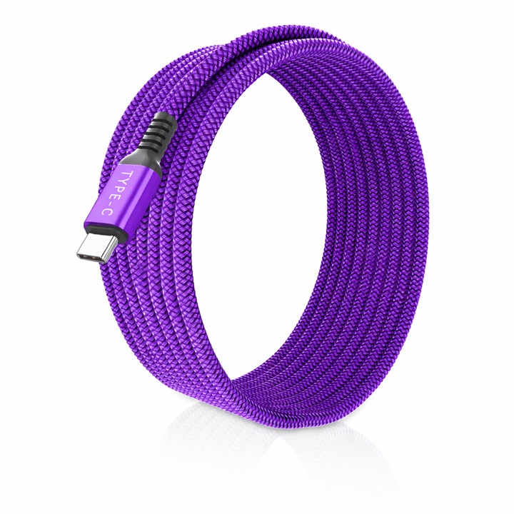 Set cabluri USB C Basesailor 3m, incarcare rapida 100W, nylon, 2 bucăți