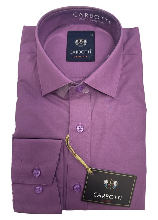 Férfi ing, lila, hosszú ujjú, pamut-poliészter, S méret