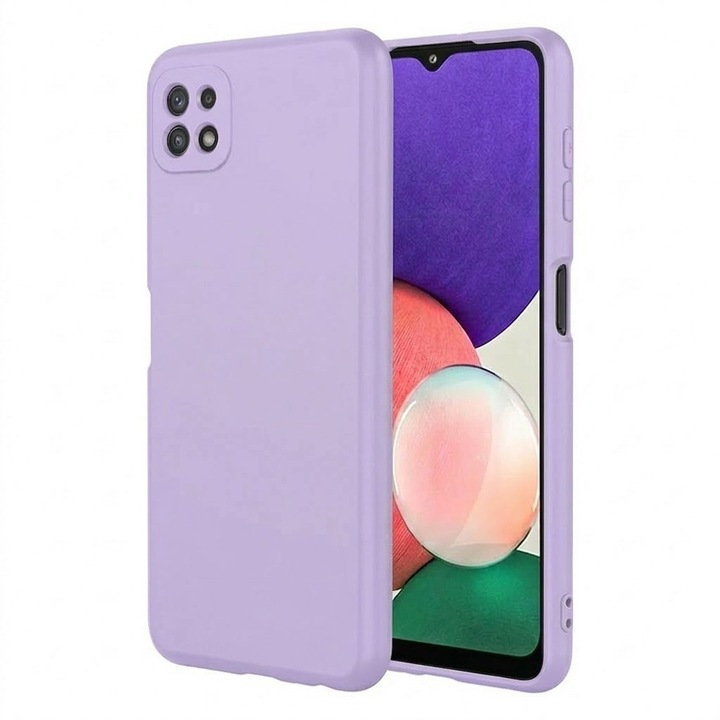 Husa Protectie din Silicon pentru Samsung Galaxy A22 5G, Decupaje Precise, Stylish Anti-Slip Design, Materiale de Calitate Superioara, Mov lavanda