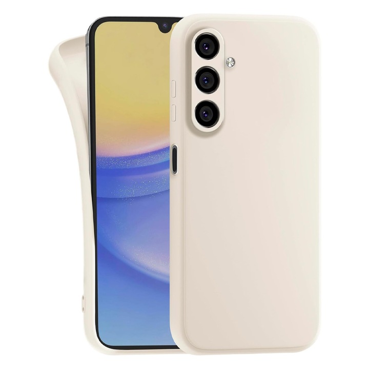 Husa Protectie din Silicon pentru Samsung Galaxy A14, Decupaje Precise, Stylish Anti-Slip Design, Materiale de Calitate Superioara, Bej