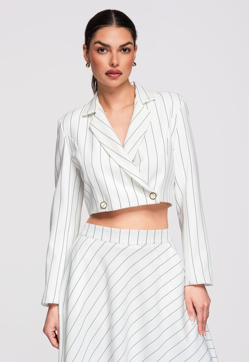 Sacou scurt LARICA OW-BLZB-0109, Alb