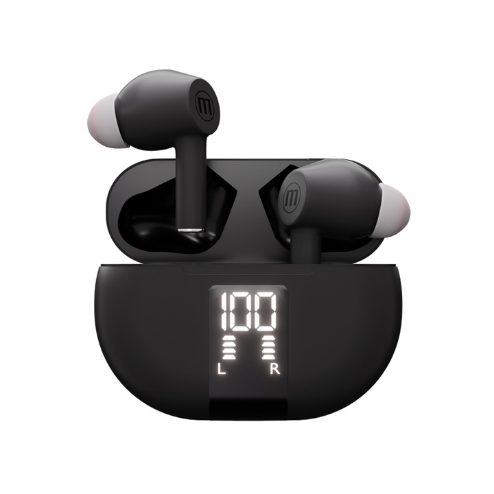 Casti Fara Fir Bluetooth TWS MaxPods Tip Earbuds Negre Maxell