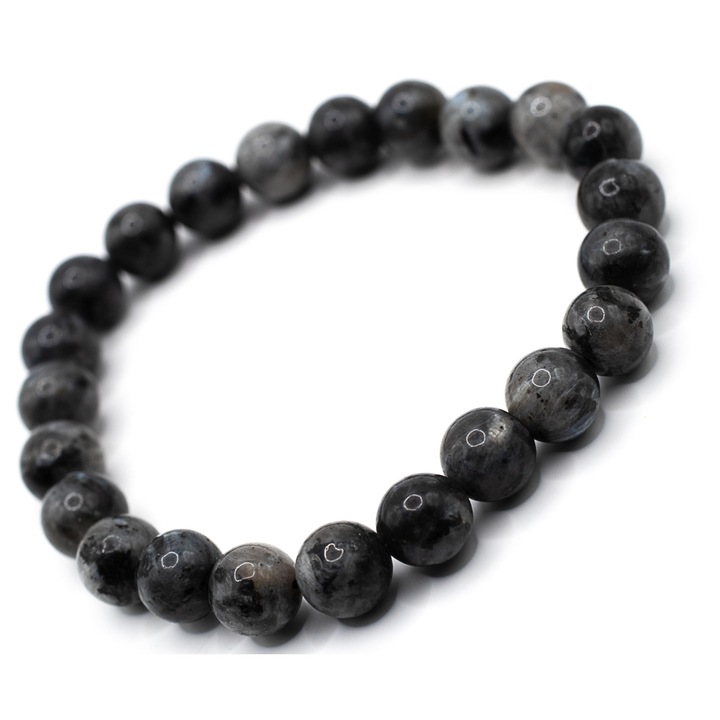 Bratara elastica Labradorit Negru 8.5 mm, Piatra Naturala, unisex