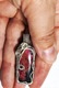 Pandantiv Argint 925 cu piatra de Rodonit natural, Rosu-Negru, 5 cm, unicat