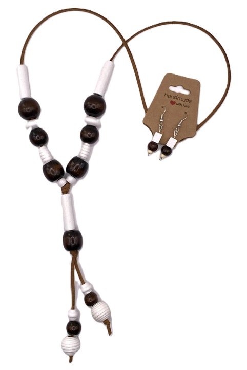 Set colier si cercei unicat, lungime colier 46cm, lungime cercei 4cm, multicolor