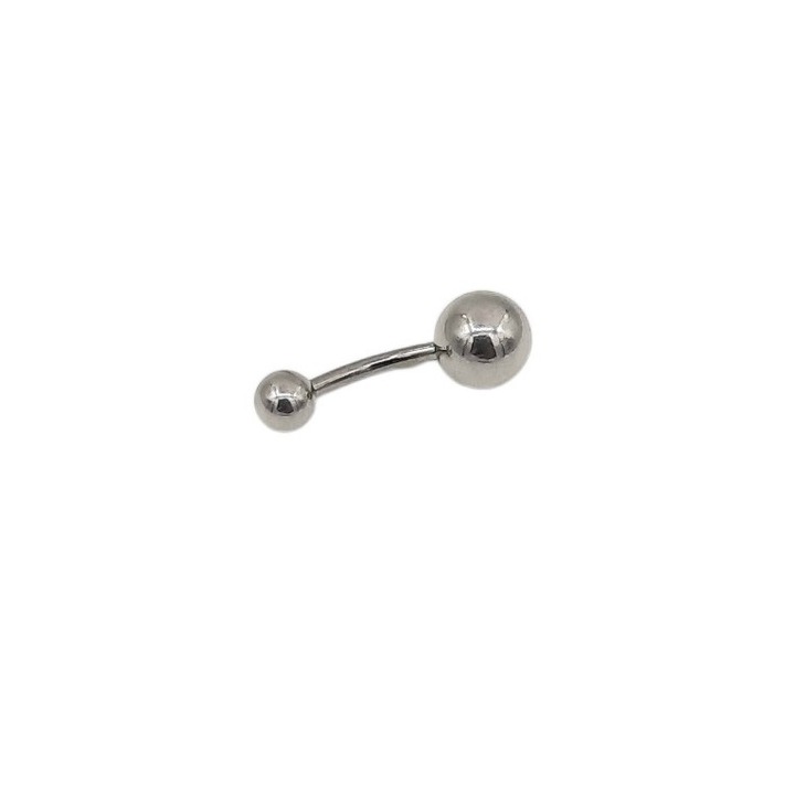 Piercing de buric Rubin inox, lungime 2.3 cm, bilute 4x8 mm