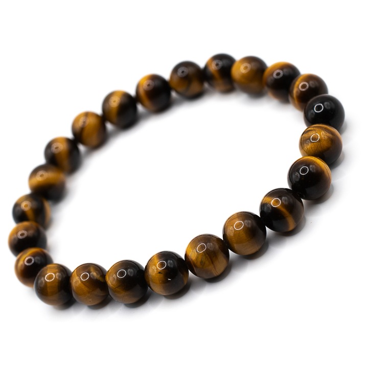 Bratara, ABSTRION, Ochi de Tigru 8.5 mm, elastica, piatra semipretioasa, unisex