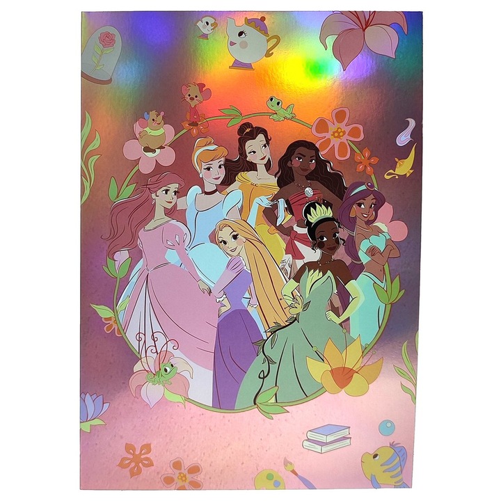 Set 5 Felicitari pentru Copii cu Printese, Card Cadou Colorat pentru Fete