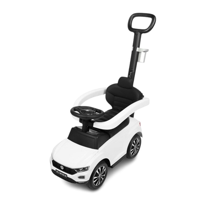 Кола за бутане, 3 в 1, с дръжка за родители и предпазна греда, Volkswagen, Toys 388656, Бяла