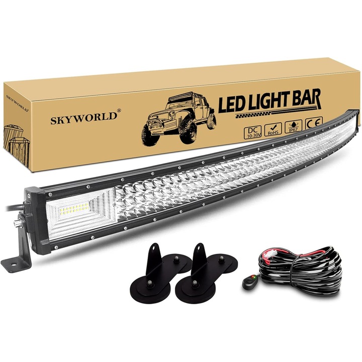Reflektor LED 52" 675W, IP67, aluminiu, 12V, pentru SUV-uri si vehicule off-road