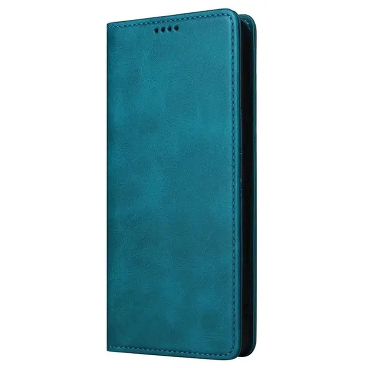 Елегантен кожен флип калъф за Samsung Galaxy A57, магнитен портфейл, зелен