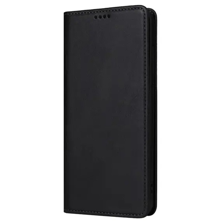 Husa Eleganta Flip Leather pentru Honor 200 Lite, Magnetic Wallet, Negru