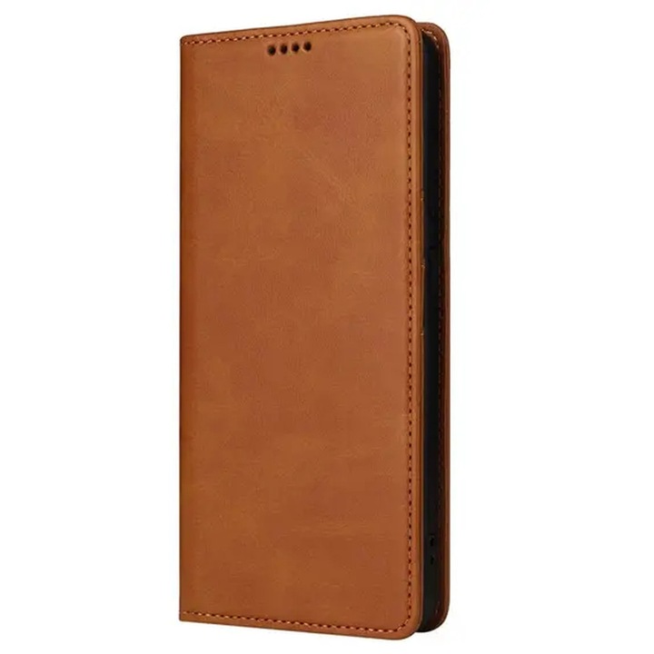 Husa Eleganta Flip Leather pentru Honor 200 Lite, Magnetic Wallet, Maro