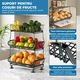 Organizator Bucatarie 3 Nivele Elindor® Carucior cu Roti, Ajustabil, Multifunctional, Raft Mobil Organizare Baie, Camara, Birou, Bar, Dulap Metalic pentru Depozitare Legume, Fructe, Detergenti, Parfumuri, 5x Cutie Detasabila, 41 × 29 × 59 cm, Negru