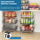 Organizator Bucatarie 3 Nivele Elindor® Carucior cu Roti, Ajustabil, Multifunctional, Raft Mobil Organizare Baie, Camara, Birou, Bar, Dulap Metalic pentru Depozitare Legume, Fructe, Detergenti, Parfumuri, 5x Cutie Detasabila, 41 × 29 × 59 cm, Negru