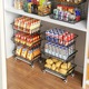 Organizator Bucatarie 3 Nivele Elindor® Carucior cu Roti, Ajustabil, Multifunctional, Raft Mobil Organizare Baie, Camara, Birou, Bar, Dulap Metalic pentru Depozitare Legume, Fructe, Detergenti, Parfumuri, 5x Cutie Detasabila, 41 × 29 × 59 cm, Negru