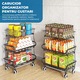 Organizator Bucatarie 3 Nivele Elindor® Carucior cu Roti, Ajustabil, Multifunctional, Raft Mobil Organizare Baie, Camara, Birou, Bar, Dulap Metalic pentru Depozitare Legume, Fructe, Detergenti, Parfumuri, 5x Cutie Detasabila, 41 × 29 × 59 cm, Negru