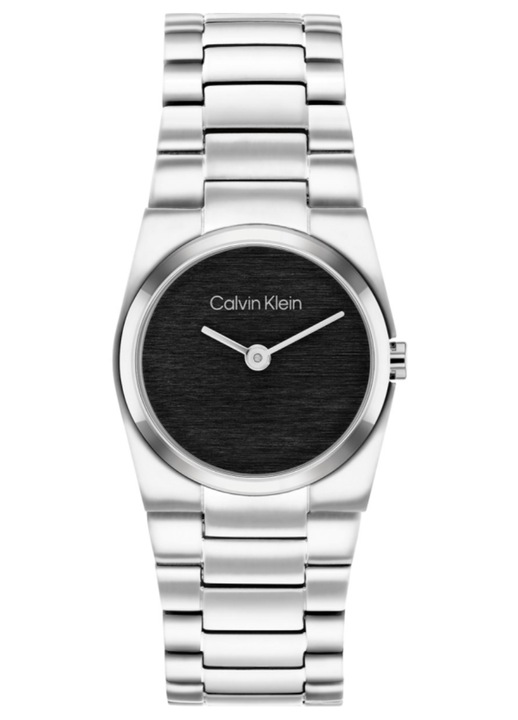 Calvin Klein Unite 25100121 Ceas Dama Quartz 26mm cu Bratara din Otel Inoxidabil, Carcasa Argintie si Cadran Negru
