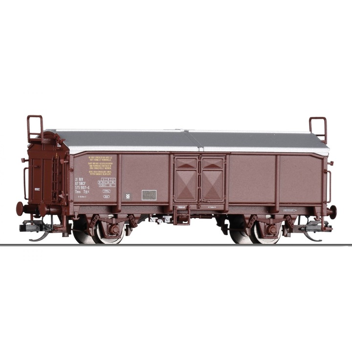 Vagon de marfa cu acoperis culisant, SNCF, Tillig, scara 1:120 / TT, maro, 17677