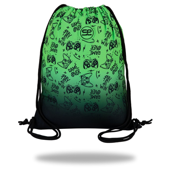 Coolpack - First zsinóros hátizsák, tornazsák - Gradient Green - Game Over (F159969)