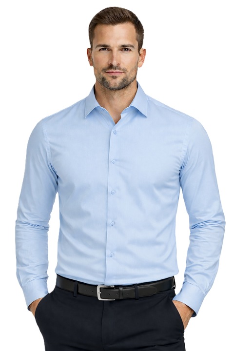 Camasa barbati Espada, slim fit, bumbac organic/elastan, albastru deschis, 2XL INTL