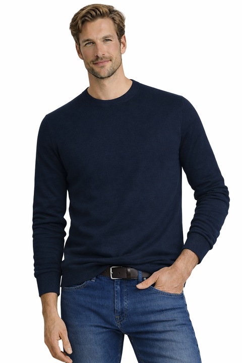 Мъжки пуловер, Jack & Jones, JJEPERFECT WO, тъмносин, плетен, кръгло деколте