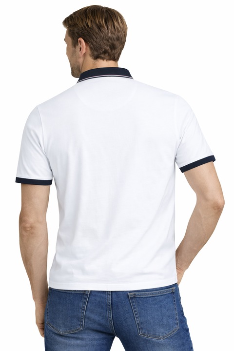 Férfi galléros póló Jacks & Jones, fehér, pamut