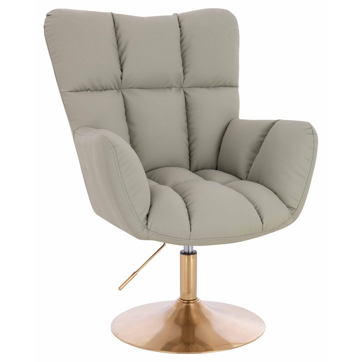 Scaun de birou, Votana, HR650N, Piele Ecologica Premium Soft, Baza Aurie, Culoare